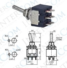 IC-146 Toggle Switch Yaylı OFF-MOM Ø6mm MTS-212