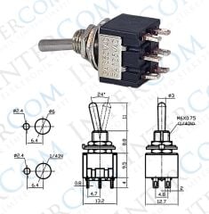IC-147 Toggle Switch Yaylı ON-OFF-MOM Ø6mm MTS-213