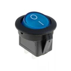 16mm Yuvarlak 2 Pin Anahtar Mavi