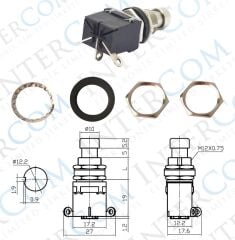 IC-148J-3 Pedal Switch Kalıcılı 3P Ø12mm PBS-24-102