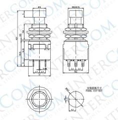 IC-148J-9 Pedal Switch Kalıcılı 9P Ø12mm PBS-24-302
