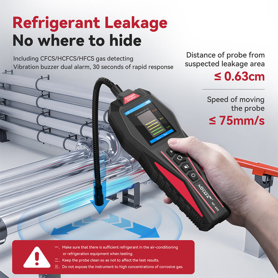 Noyafa NF-605 Halojen Gaz Kaçak Dedektörü HVAC Soğutucu Gaz Tespit Cihazı