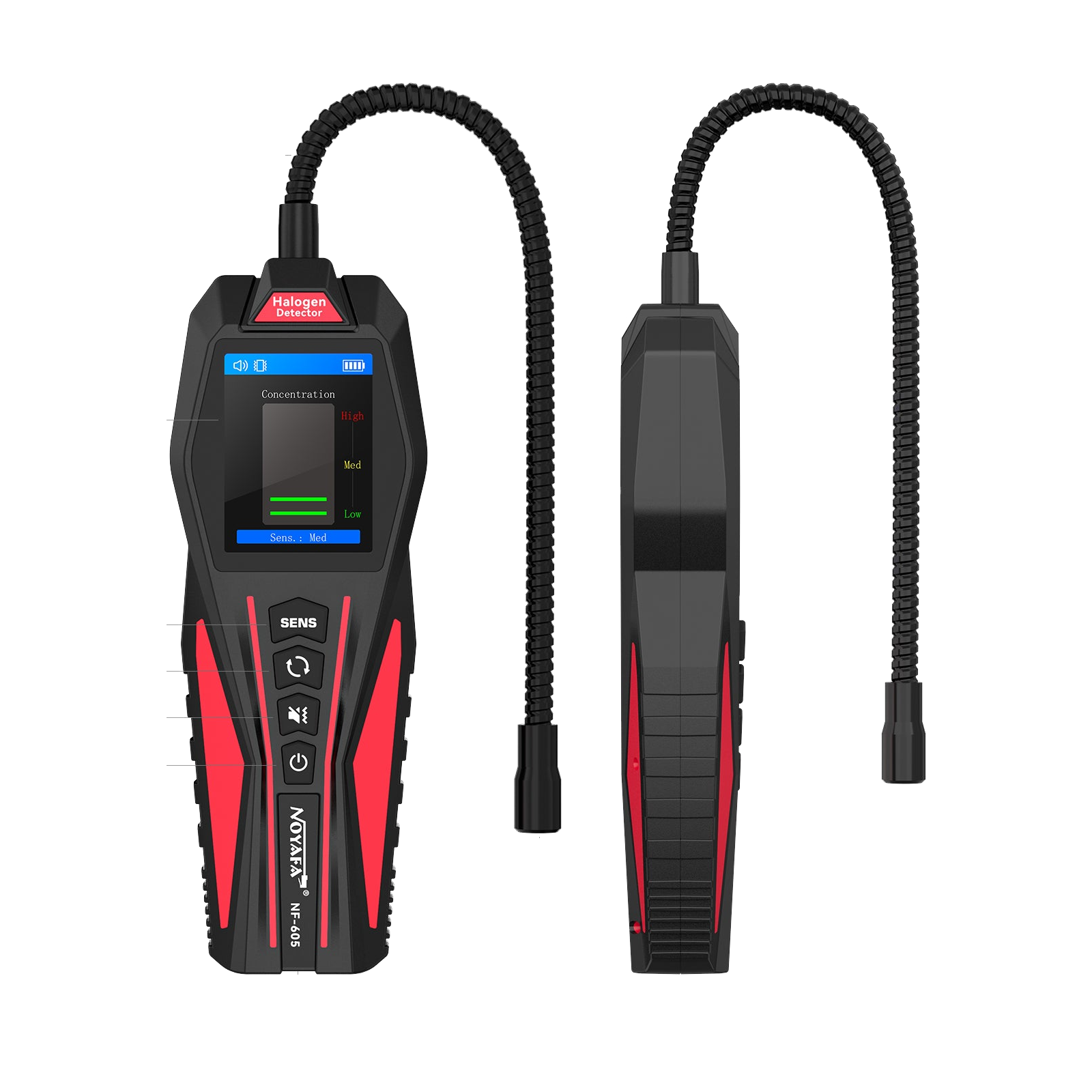 Noyafa NF-605 Halojen Gaz Kaçak Dedektörü HVAC Soğutucu Gaz Tespit Cihazı