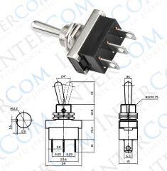 IC-151E-2 Metal Geçişli Anahtar İki Tarafa Yaylı 25 AMPER ON-OFF-ON