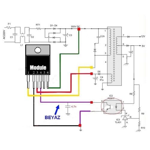 DMO465R Lcd Güç Kaynağı Kontrol Kartı