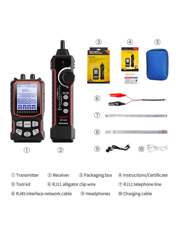 Noyafa NF-918S Ağ Kablosu Test Cihazı Optik Güç Ölçer ve VFL