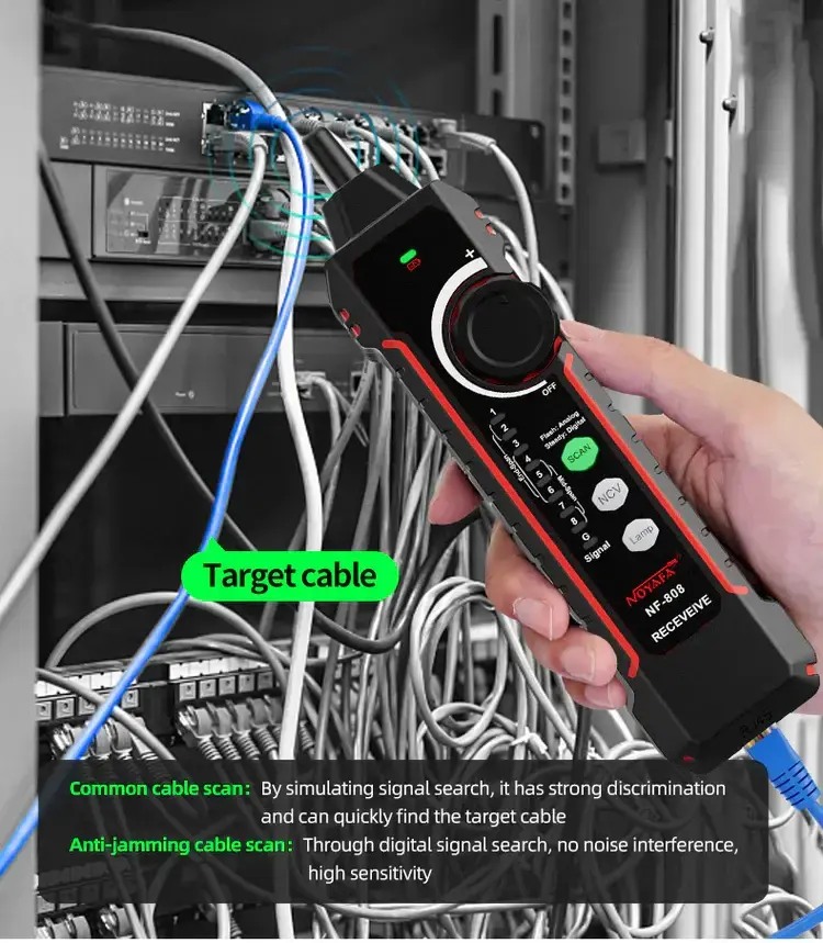 Noyafa NF-808 Çok Fonksiyonlu Ağ Kablosu Test Cihazı RJ45 RJ11