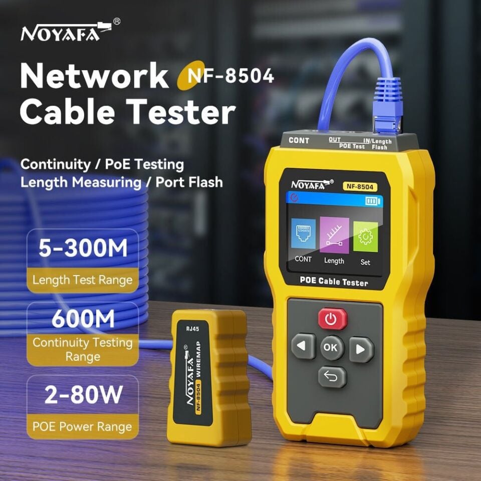 Noyafa NF-8504 PoE Kablo Test Cihazı 2.4 İnç LCD Ekranlı