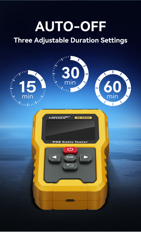 Noyafa NF-8504 PoE Kablo Test Cihazı 2.4 İnç LCD Ekranlı