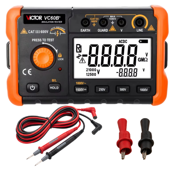 Victor VC60B+ İzolasyon Direnci Test Cihazı 5GΩ 1000V Megaohmmetre