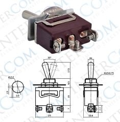 IC-153 Toggle Switch 3P ON-OFF-ON Ø12mm KNC3-103