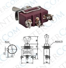 IC-153S SWION Toggle Switch 15AMP 3P ON-OFF-ON Ø12mm XT13-B