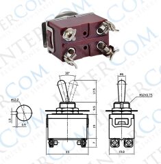 IC-156 Toggle Switch 4P ON-OFF Ø12mm KN3C-201