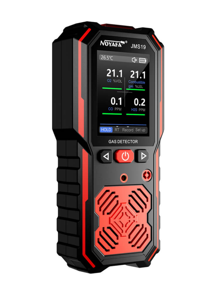 Noyafa JMS19 Taşınabilir Gaz Dedektörü 4’ü 1 Arada O2 CO H2S Gaz Kaçak Tespit Cihazı