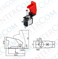 IC-161B Toggle Switch Emniyet Kapağı Ø12mm Için