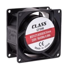 Class CF246 80X80X38 AC 220V Aksiyel Fan
