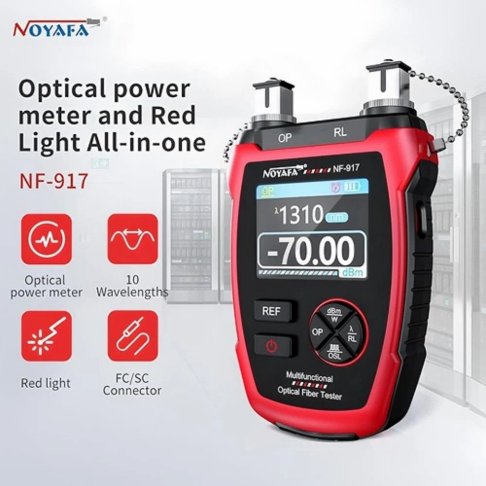 Noyafa NF-917 Optik Güç Ölçer OPM + VFL + Işık Kaynağı 3’ü 1 Arada Fiber Test Cihazı