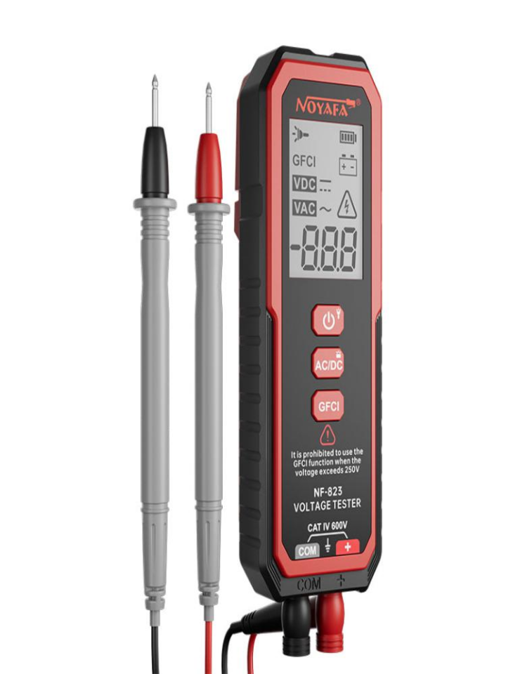 Noyafa NF-823 AC/DC Voltaj Dedektörü 100mV-610V GFCI LED Işıklı Test Kalemi
