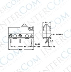 IC-163-1 Micro Switch Lehim Bacak Paletsiz IP65 Su Geçirmez