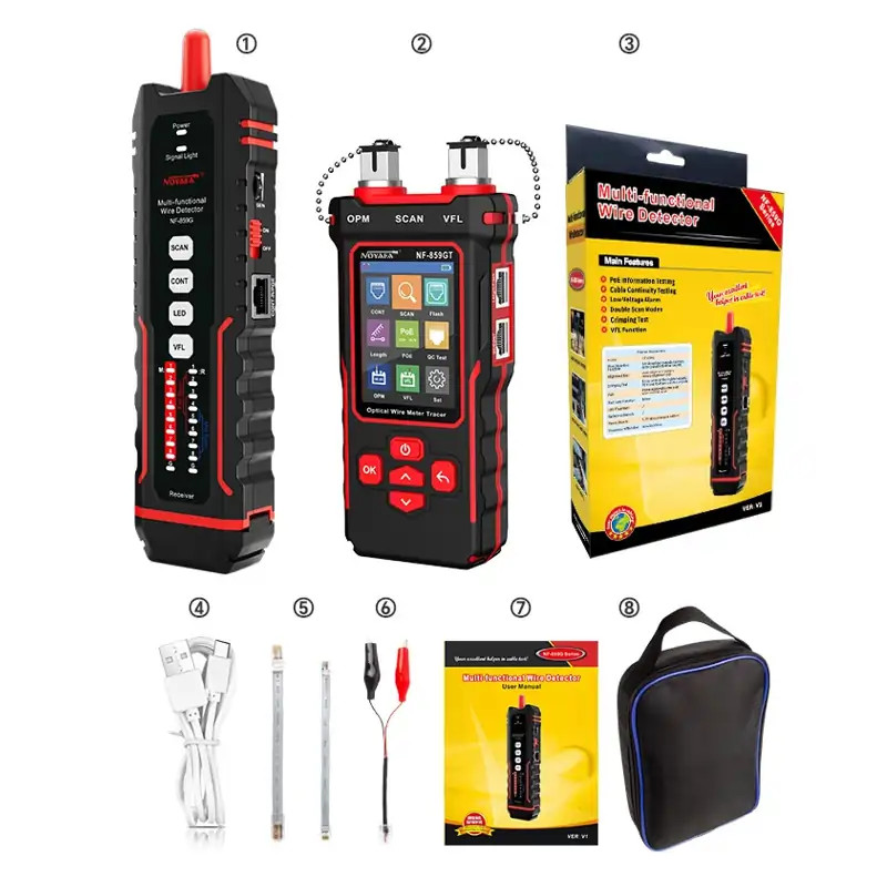 Noyafa NF-859GT 10-in-1 Ağ ve Fiber Kablo Test Cihazı POE VFL OPM