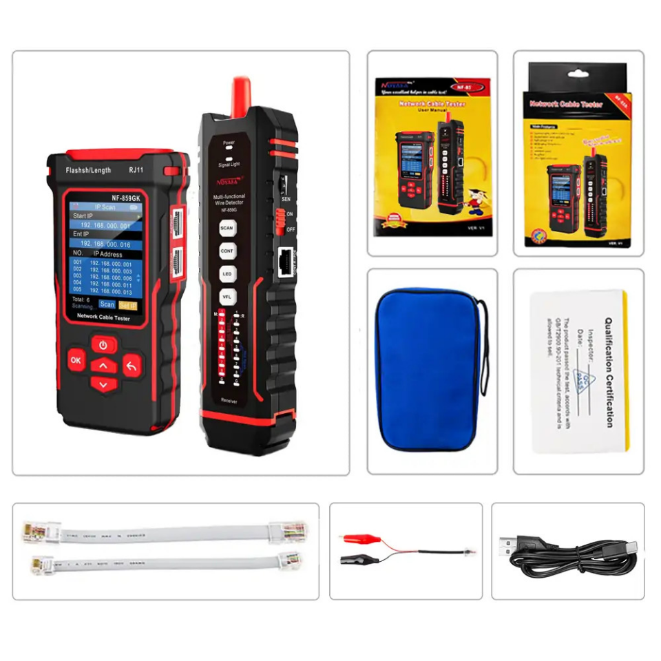 Noyafa NF-859GK TDR Ağ Kablosu Test Cihazı IP & Ping Test