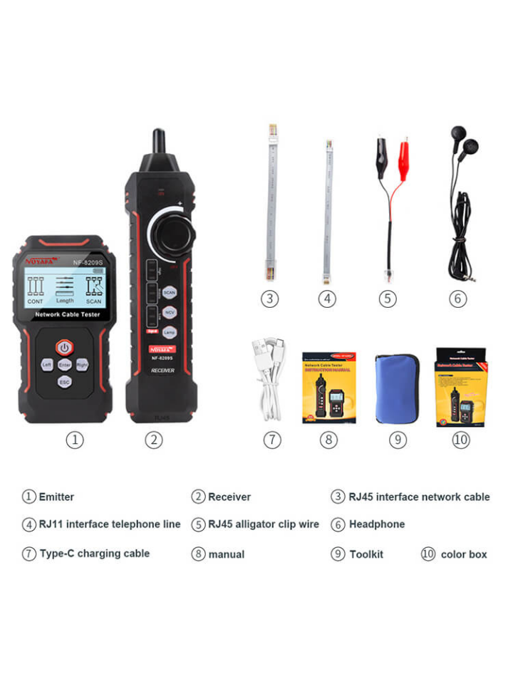 Noyafa NF-8209S Ağ Kablosu Test Cihazı Kablo Bulucu