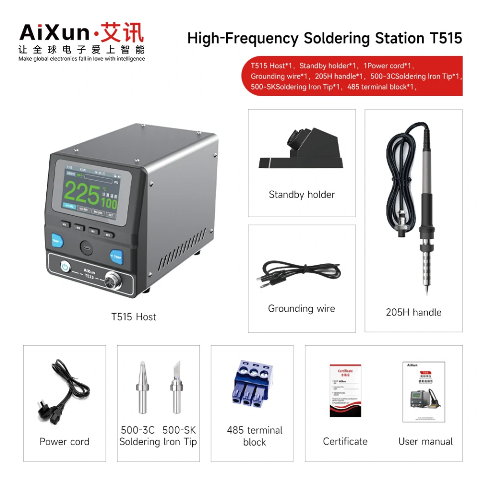 AiXun T515 150W Yüksek Frekanslı Akıllı Havya İstasyonu