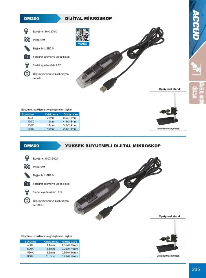 Accud Dijital Mikroskop DM 200 10-200X