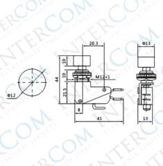 IC-176E Micro Switch Kırmızı Butonlu Ø12mm
