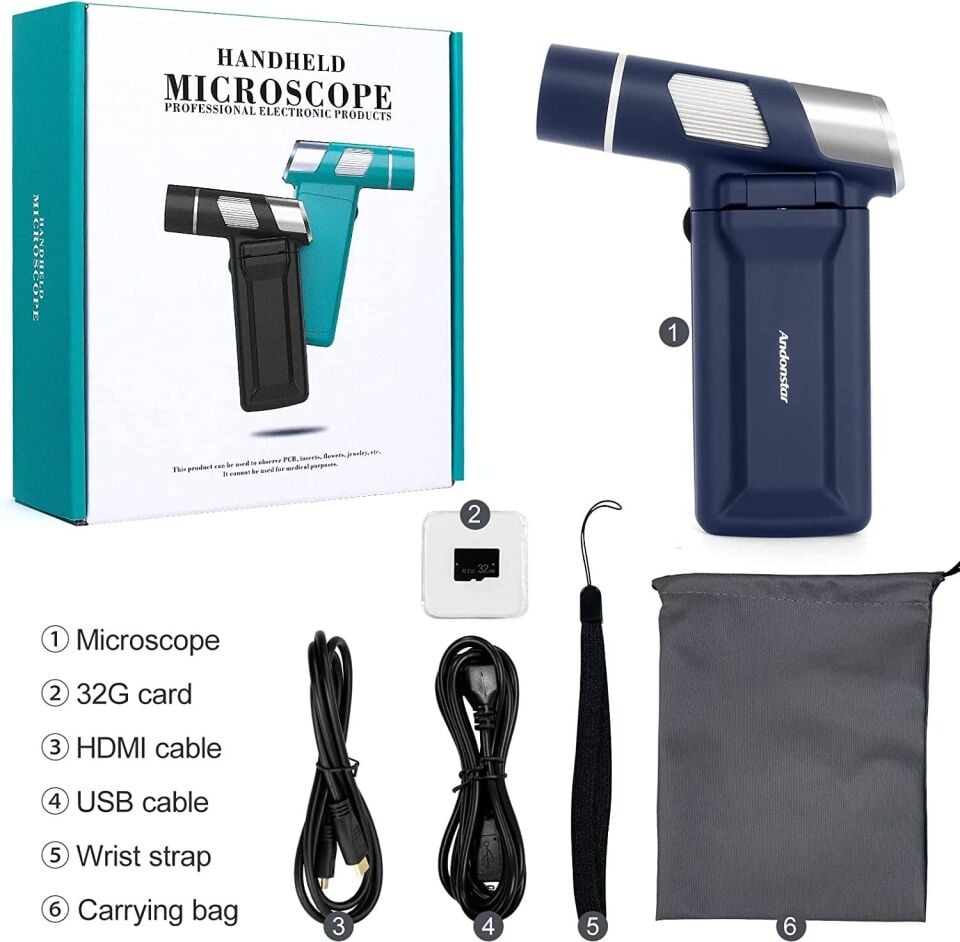 Andonstar AD203S Çocuklar İçin Mikroskop & Teleskop Dijital Dürbün