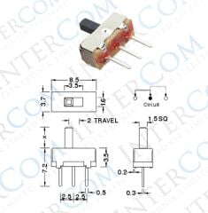 IC-205-S Mikro Slide Switch ON-OFF 3P PCB