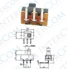 IC-206 Slide Switch ON-OFF 3P 90° PCB