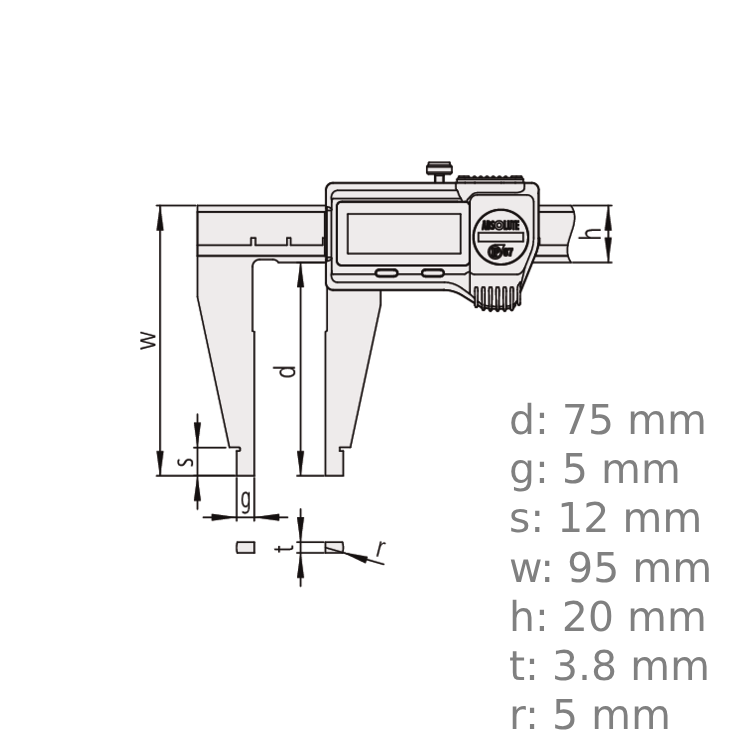Mitutoyo 550-331-20 Dijital ABS Kumpas 0-300mm