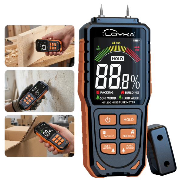 Loyka MT-200 İğne Problu Nem Ölçer Ahşap Karton Yapı Malzemeleri Nem Ölçer