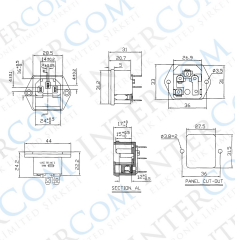 IC-213-S C14 Power Soket Erkek Fuseli Kulaklı - UL Sertifikalı
