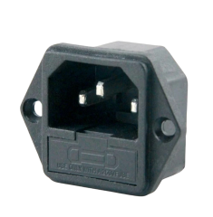 IC-213B C14 Power Soket Erkek Çift Fuseli Kulaklı