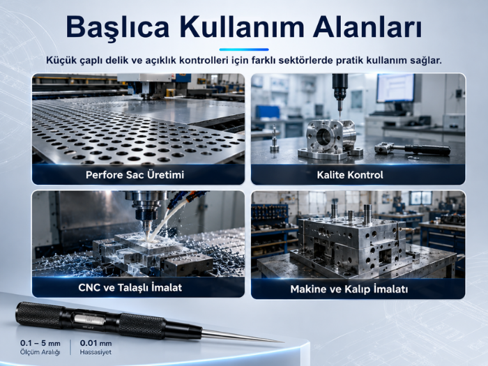 KC-05 Konik Uçlu Delik Çap Ölçer | 0.1 - 5 mm