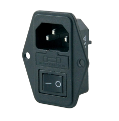 IC-214 C14 Power Soket Erkek Anahtarlı Fuseli Kulaklı AS-10E