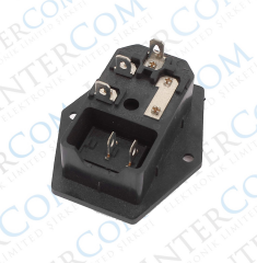 IC-214-S C14 Power Soket Erkek Anahtarlı Fuseli Kulaklı - UL Serifikalı