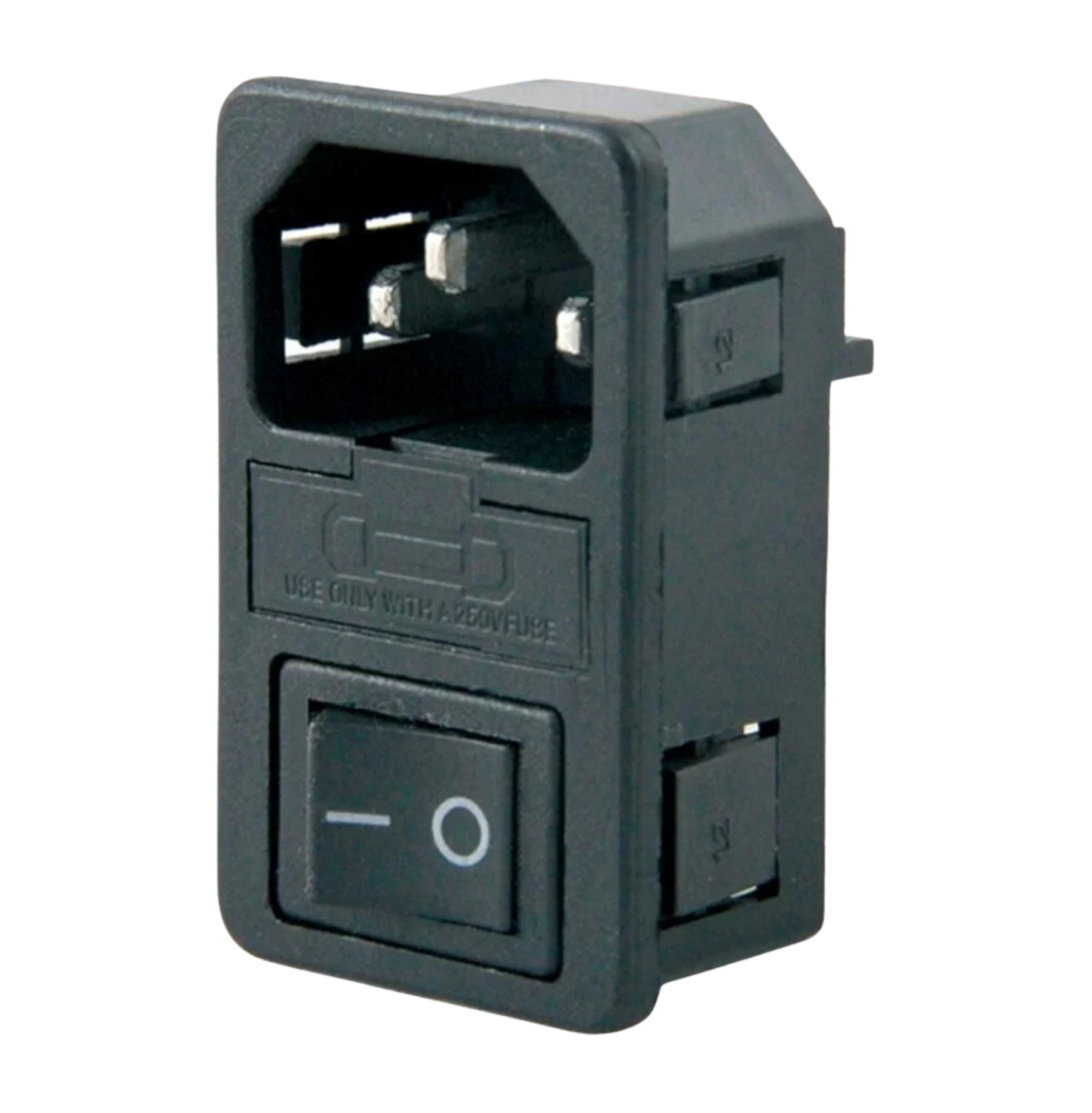 IC-214A C14 Power Soket Erkek Anahtarlı Fuseli Kulaksız AS-10