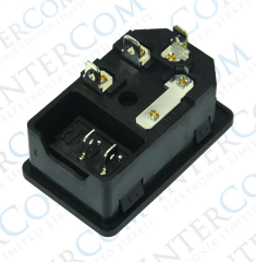 IC-214A-S C14 Power Soket Erkek Anahtarlı Fuseli Kulaksız - UL Sertifikalı