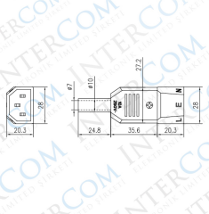 IC-215 C14 Power Fiş Seyyar Erkek AC-10M