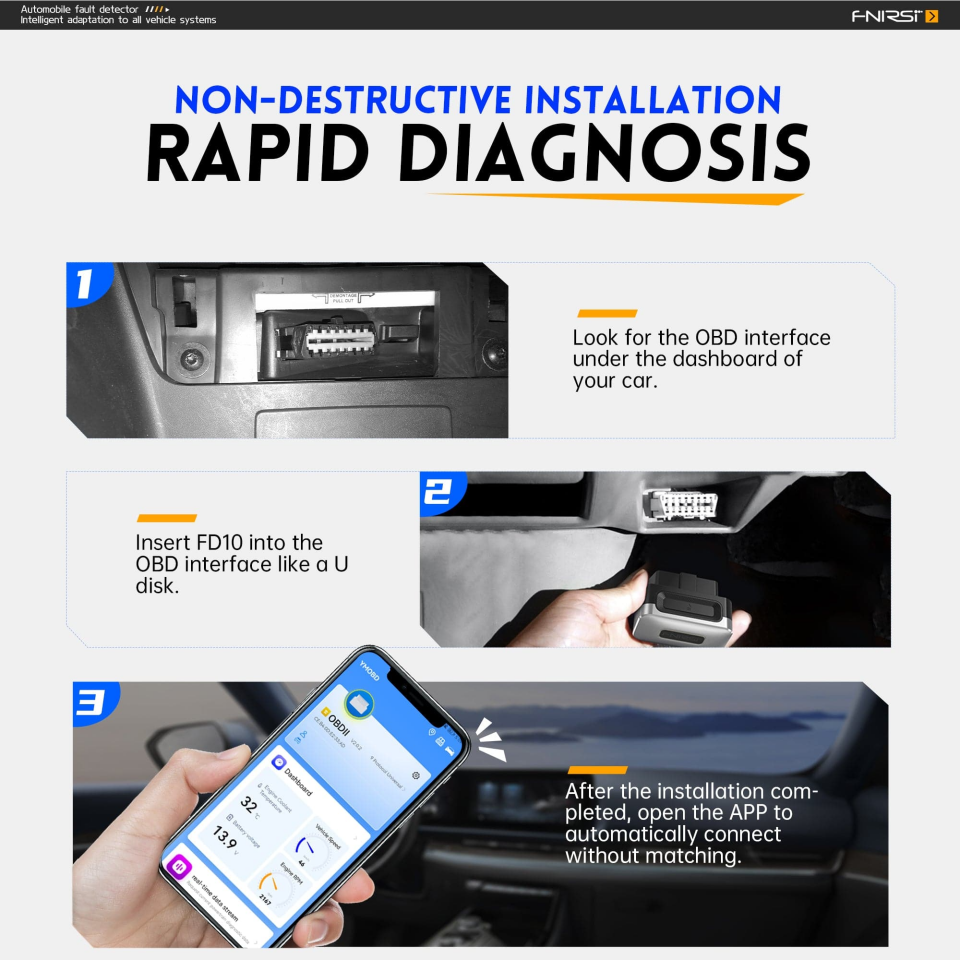 Fnirsi OBD2 FD10 Araba Dedektörü