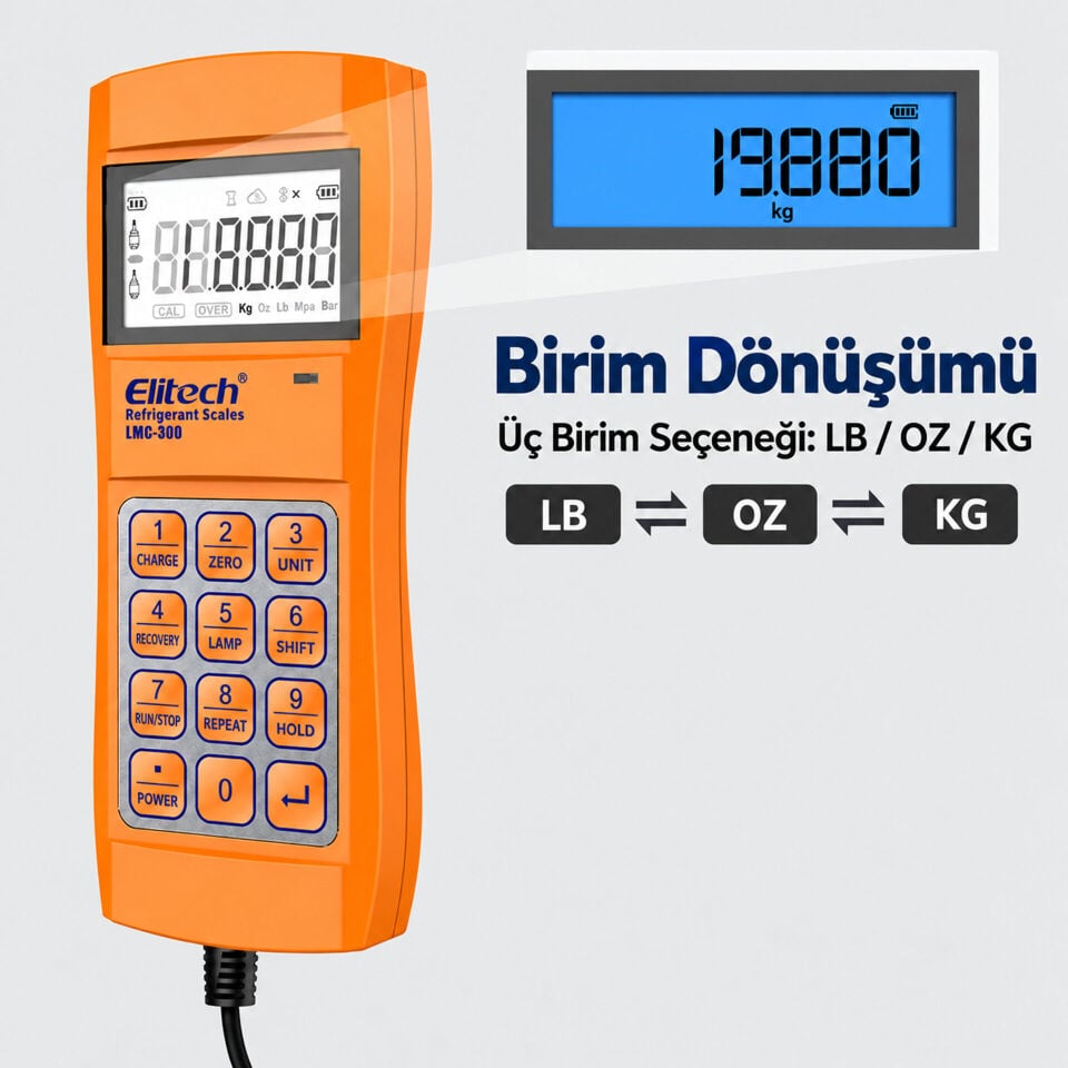 Elitech LMC-300 Elektronik Soğutucu Gaz Şarj Terazisi