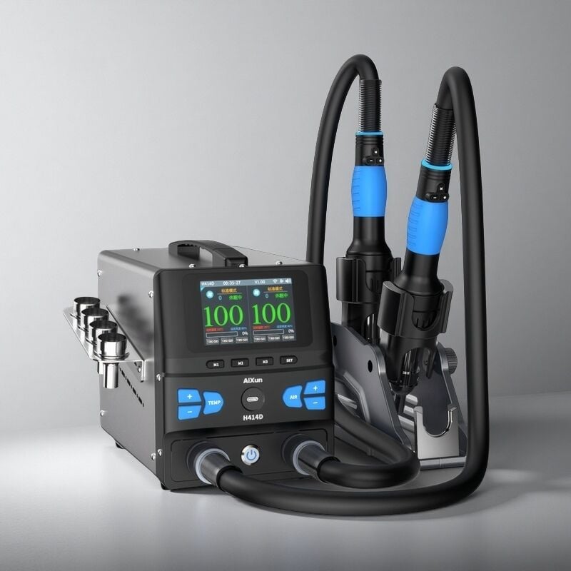 Aixun AX-H414D 1400W Çift Kollu Sıcak Hava ve Lehim İstasyonu