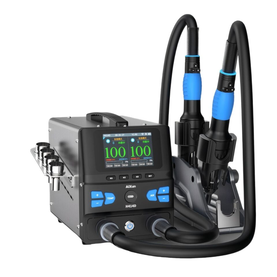 Aixun AX-H414D 1400W Çift Kollu Sıcak Hava ve Lehim İstasyonu