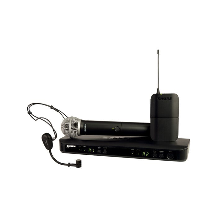 Shure BLX1288E/P31-H8E Profesyonel Kombine Kablosuz El ve Headset Kafa Mikrofonu Sistemi