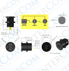 IC-231E Pano Tipi Volt-ampermetre 28mm