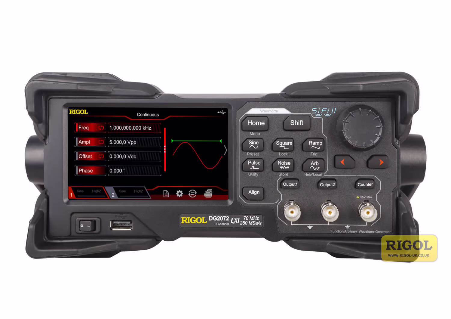 Rigol DG2072 70MHz 16Bit 2 Kanallı Fonksiyon Keyfi Sinyal Jeneratörü